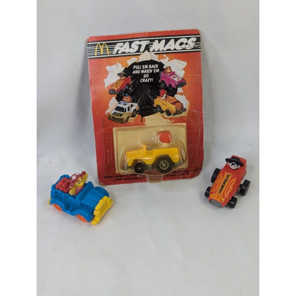 McDonalds Fast Macs Mini Pull Back Lot of 3 1985 1993